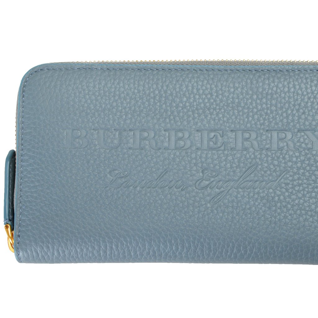 Burberry Women's Blue Textured Leather Wallet